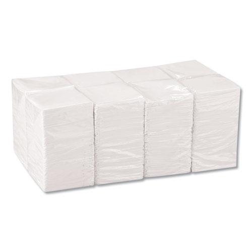Picture of Beverage Napkins, Single-Ply, 9 1/2 x 9 1/2, White, 4000/Carton