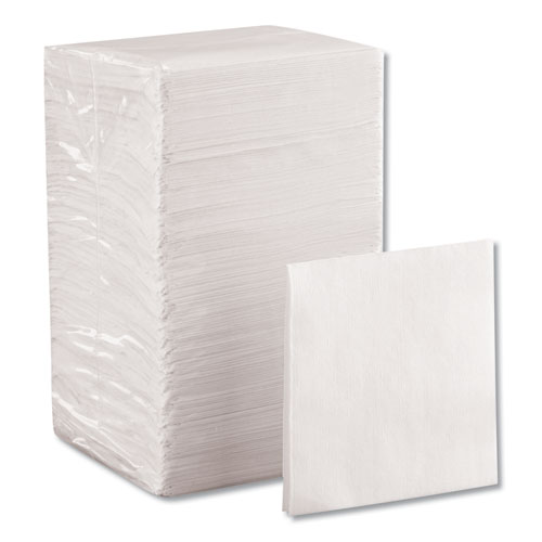 Picture of Beverage Napkins, Single-Ply, 9 1/2 x 9 1/2, White, 4000/Carton