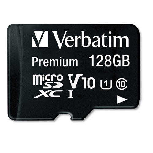 Picture of 128GB Premium microSDXC Memory Card with Adapter, UHS-I V10 U1 Class 10, Up to 90MB/s Read Speed