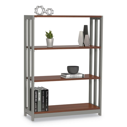 Picture of Trento Line Bookcase, Three-Shelf, 31.5w x 11.5d x 43.25h, Cherry