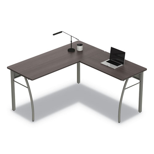 Picture of Trento Line L-Shaped Desk, 59.13" x 59.13" x 29.5", Mocha/Gray