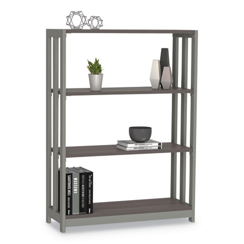 Picture of Trento Line Bookcase, Three-Shelf, 31.5w x 11.63d x 43.25h, Mocha