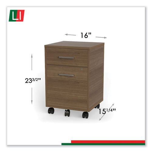 Picture of Urban Mobile File Pedestal, Left or Right, 2-Drawers: Box/File, Legal/A4, Natural Walnut, 16" x 15.25" x 23.75"