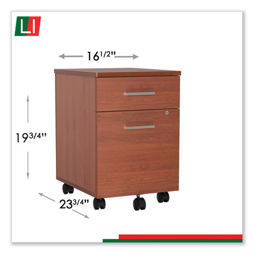 Picture of Trento Line Mobile Pedestal File, Left or Right, 2-Drawers: Box/File, Legal/Letter, Cherry, 16.5" x 19.75" x 23.63"