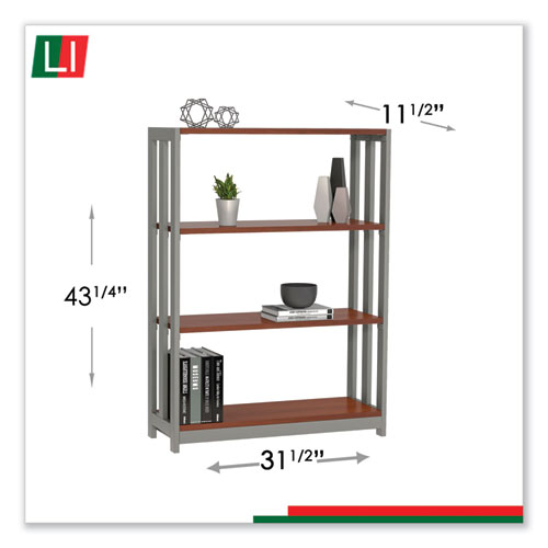 Picture of Trento Line Bookcase, Three-Shelf, 31.5w x 11.5d x 43.25h, Cherry