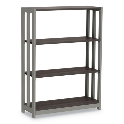 Picture of Trento Line Bookcase, Three-Shelf, 31.5w x 11.63d x 43.25h, Mocha