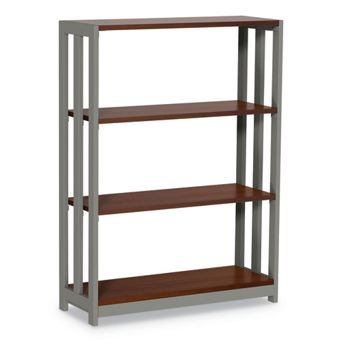 Picture of Trento Line Bookcase, Three-Shelf, 31.5w x 11.5d x 43.25h, Cherry