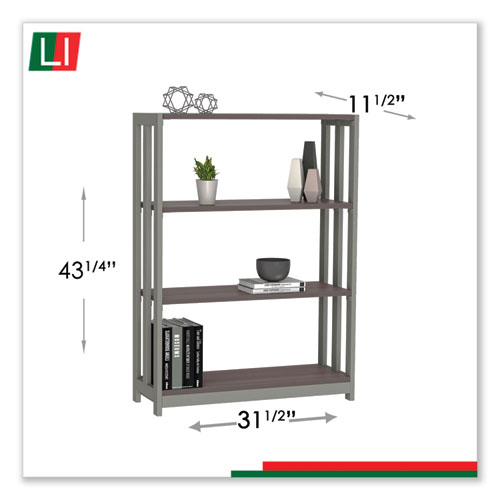 Picture of Trento Line Bookcase, Three-Shelf, 31.5w x 11.63d x 43.25h, Mocha