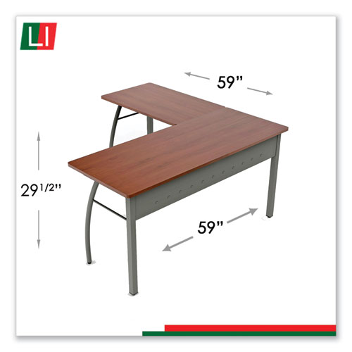 Picture of Trento Line L-Shaped Desk, 59.13" x 59.13" x 29.5", Cherry