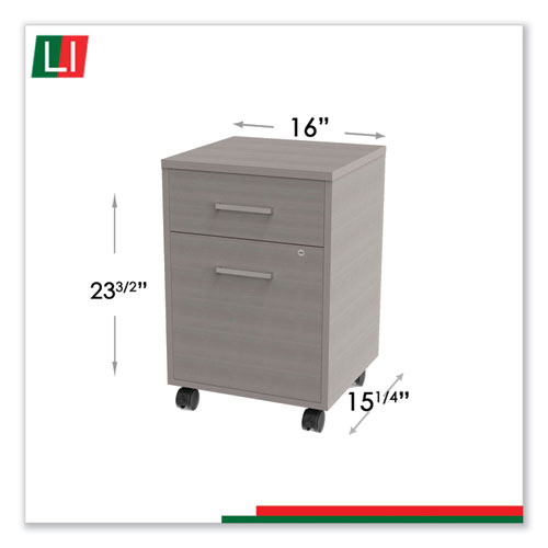 Picture of Urban Mobile File Pedestal, Left or Right, 2-Drawers: Box/File, Legal/A4, Ash, 16" x 15.25" x 23.75"