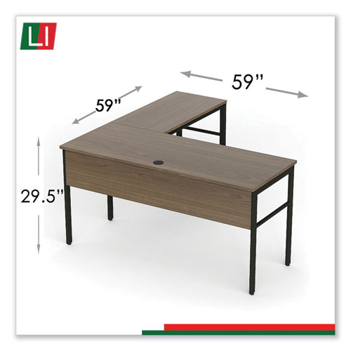 Picture of Urban Series L- Shaped Desk, 59" x 59" x 29.5", Natural Walnut