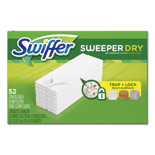 Picture of Dry Refill Cloths, White, 10.4" x 8", 52/Box, 3 Boxes/Carton