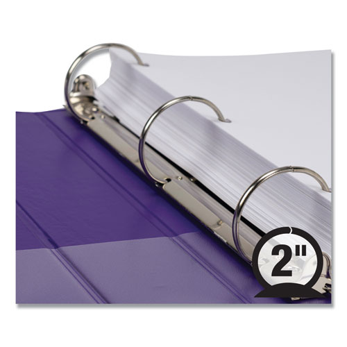 Picture of Earth's Choice Plant-Based Economy Round Ring View Binders, 3 Rings, 1.5" Capacity, 11 x 8.5, Purple, 2/Pack