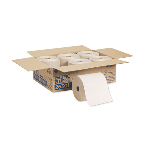 Pacific+Blue+Basic+Nonperforated+Paper+Towels%2C+1-Ply%2C+7.78+x+800+ft%2C+Brown%2C+6+Rolls%2FCarton