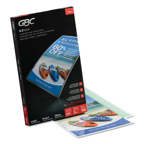 Picture of EZUse Thermal Laminating Pouches, 5 mil, 9" x 14.5", Gloss Clear, 100/Box