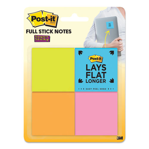 FULL ADHESIVE NOTES, 2 X 2, ASSORTED RIO DE JANEIRO COLORS, 25-SHEET, 8/PACK