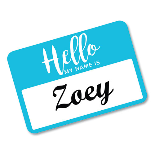 Picture of Flexible Adhesive Name Badge Labels, "Hello", 3 3/8 x 2 1/3, Assorted, 120/PK