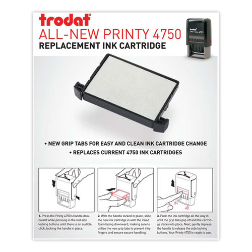 Picture of E4750 Printy Replacement Pad for Trodat Self-Inking Stamps, 1" x 1.63", Black