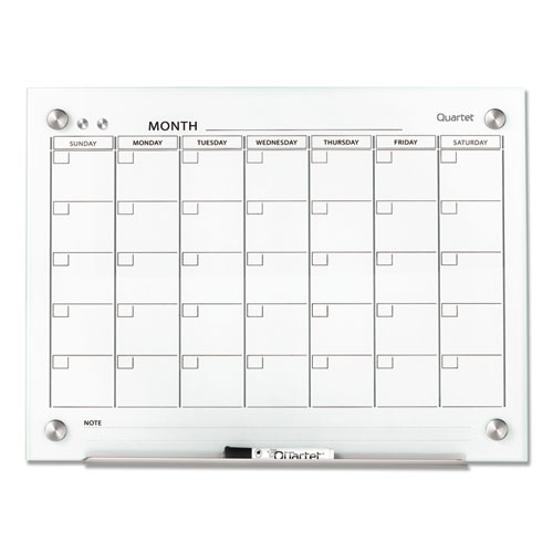 Infinity+Magnetic+Glass+Calendar+Board%2C+One+Month%2C+24+x+18%2C+White+Surface