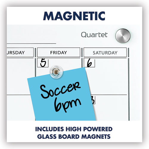 Picture of Infinity Magnetic Glass Calendar Board, Monthly Planning/Scheduling, 24" x 18", White Surface