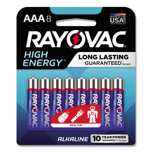 Picture of High Energy Premium Alkaline AAA Batteries, 8/Pack