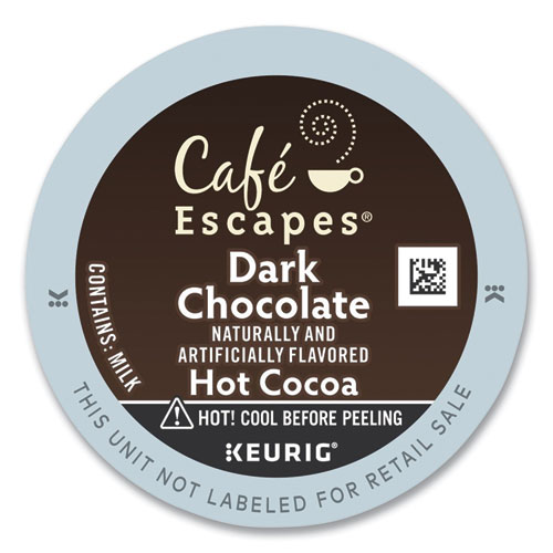 Picture of Cafe Escapes Dark Chocolate Hot Cocoa K-Cups, 24/Box