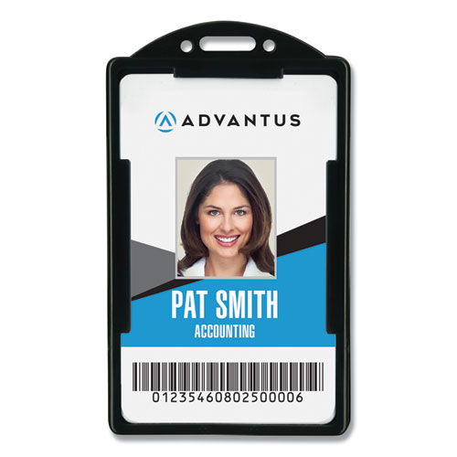 Picture of ID Card Holders, Vertical, Black 2.38" x 3.68" Holder, 2.13" x 3.38" Insert, 25/Pack