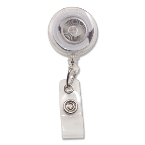 Picture of Translucent Retractable ID Card Reel, 30" Extension, Clear, 12/Pack