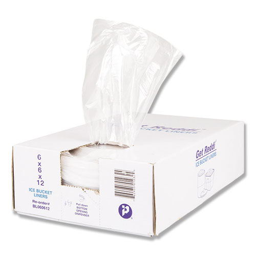 Picture of Ice Bucket Liner Bags, 3 qt, 0.5 mil, 6" x 12", Clear, 1,000/Carton