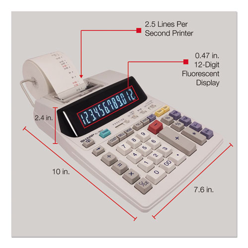 Picture of EL-1801V Two-Color Printing Calculator, Black/Red Print, 2.1 Lines/Sec