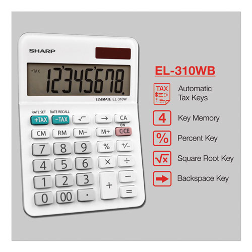 Picture of EL-310WB Mini Desktop Calculator, 8-Digit LCD