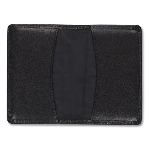 Picture of Regal Leather Business Card Wallet, Holds 25 2 x 3.5 Cards, 4.25 x 2.25, Black