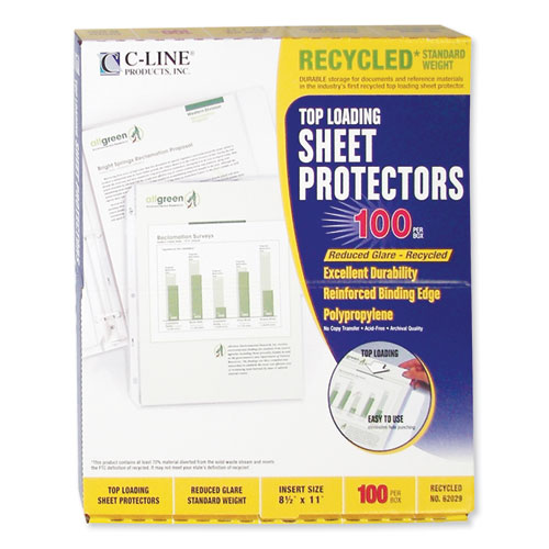 Picture of Recycled Polypropylene Sheet Protectors, Reduced Glare, 2", 11 x 8.5, 100/Box