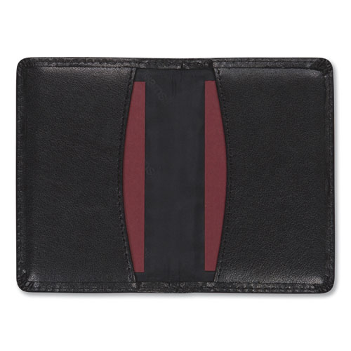 Picture of Regal Leather Business Card Wallet, Holds 25 2 x 3.5 Cards, 4.25 x 2.25, Black