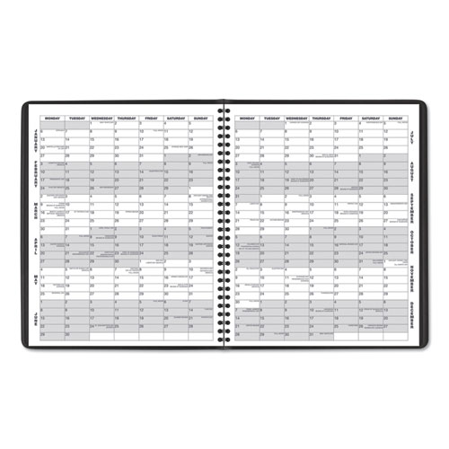 Monthly Planner, 11 x 9, Black Cover, 15 Month (Jan to Mar) 2024 to