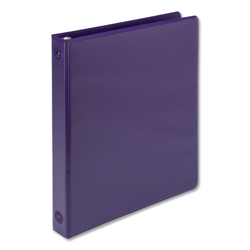 Picture of Earth's Choice Plant-Based Economy Round Ring View Binders, 3 Rings, 1" Capacity, 11 x 8.5, Purple