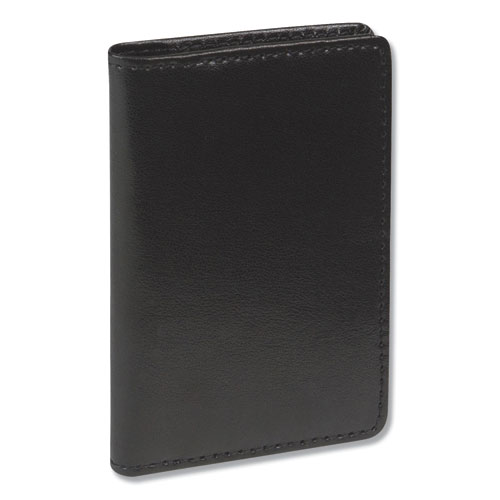 Picture of Regal Leather Business Card Wallet, Holds 25 2 x 3.5 Cards, 4.25 x 2.25, Black