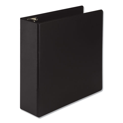 Picture of Earth's Choice Round Ring Reference Binder, 3 Rings, 3" Capacity, 11 x 8.5, Black