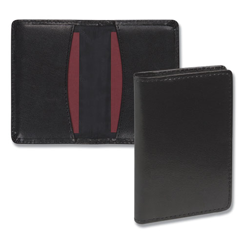 Picture of Regal Leather Business Card Wallet, Holds 25 2 x 3.5 Cards, 4.25 x 2.25, Black