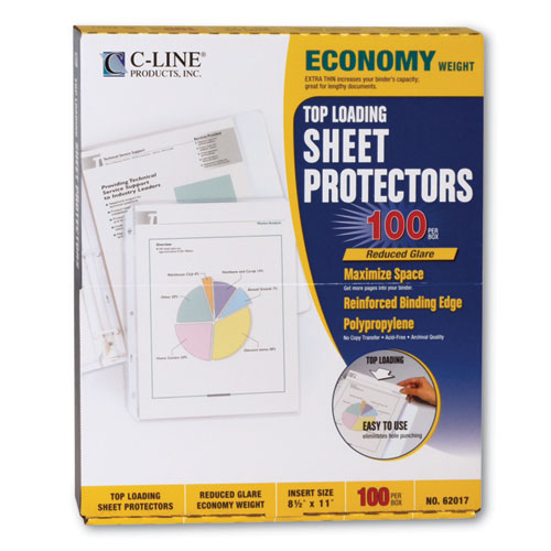 Picture of Economy Weight Poly Sheet Protectors, Reduced Glare, 2", 11 x 8.5, 100/Box