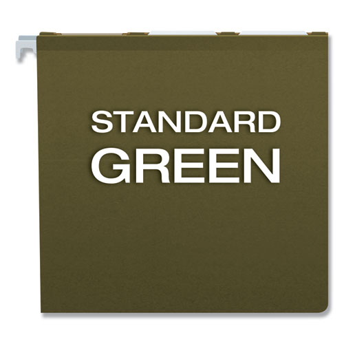 Picture of Ready-Tab Reinforced Hanging File Folders, Legal Size, 1/6-Cut Tabs, Standard Green, 25/Box