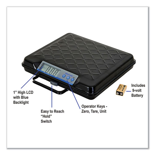 Picture of Portable Electronic Utility Bench Scale, 250 lb Capacity, 12.5 x 10.95 x 2.2  Platform