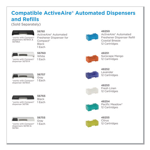Picture of ActiveAire Automated Freshener Dispenser Refill, Sunscape Mango, Cartridge, 12/Carton