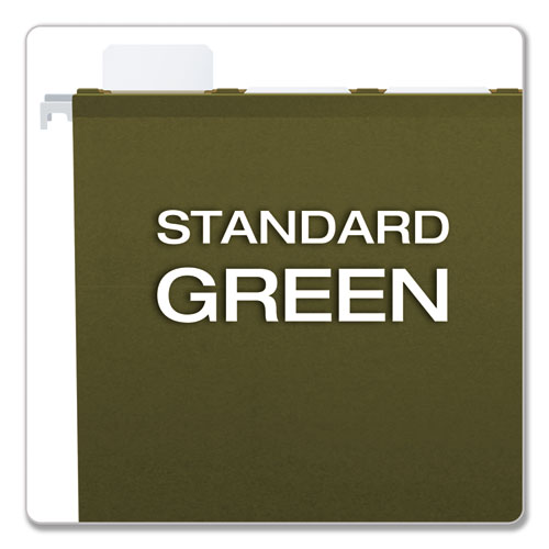 Picture of Ready-Tab Reinforced Hanging File Folders, Letter Size, 1/5-Cut Tabs, Standard Green, 25/Box