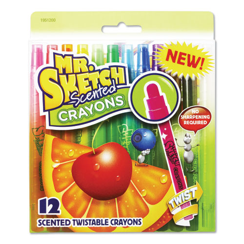 Picture of Scented Crayons, Assorted, 12/Pack