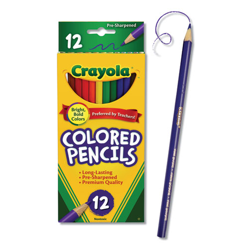 Picture of Long-Length Colored Pencil Set, 3.3 mm, 2B, Assorted Lead and Barrel Colors, Dozen