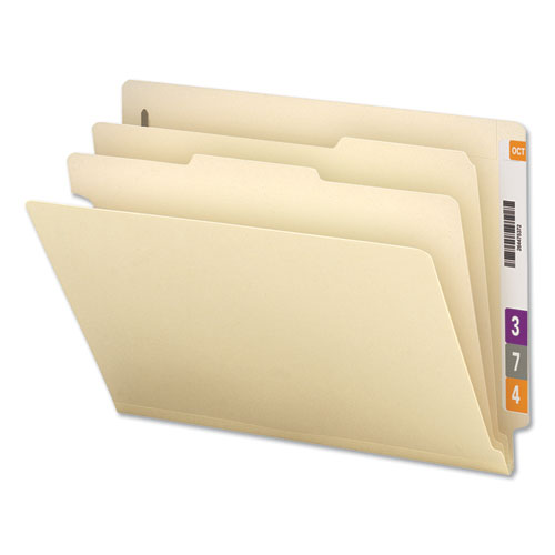 Picture of Six-Section Manila End Tab Classification Folders, 2" Expansion, 2 Dividers, 6 Fasteners, Letter Size, Manila, 10/Box