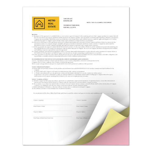Picture of Revolution Carbonless 3-Part Paper, 8.5 x 11, White/Canary/Pink, 5,000/Carton