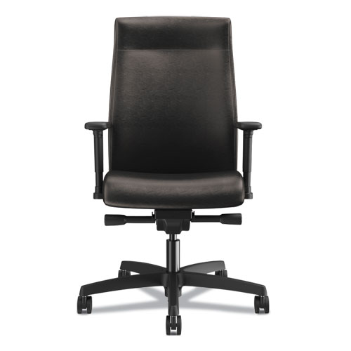 Picture of Ignition 2.0 Upholstered Mid-Back Task Chair With Lumbar, Supports 300 lb, 17" to 22" Seat, Black Vinyl Seat/Back, Black Base