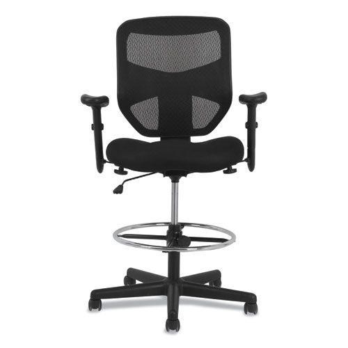 Picture of Prominent High-Back Task Stool, Supports Up to 250 lb, 21" to 28.1" Seat Height, Black